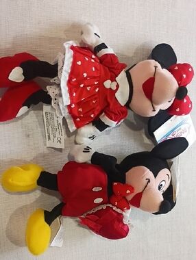 Disney Minnie & Mickey Plush Set - Red, Black, Yellow